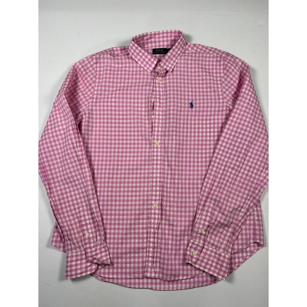 Polo Ralph Lauren Preppy Office Pink Gingham Button Down Shirt Mens XL Pony Logo
